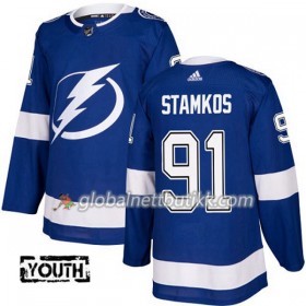 Tampa Bay Lightning Hockeydrakt Steven Stamkos 91 2017-2018 Blå Adidas Authentic - Barn